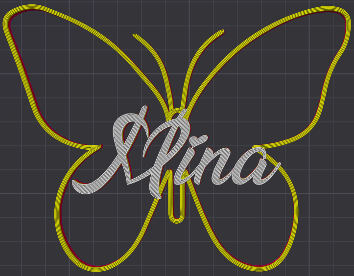 Miniatura 120 do modelo 3D Butterfly Name Personalized