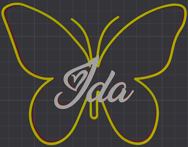 Miniatura 121 do modelo 3D Butterfly Name Personalized