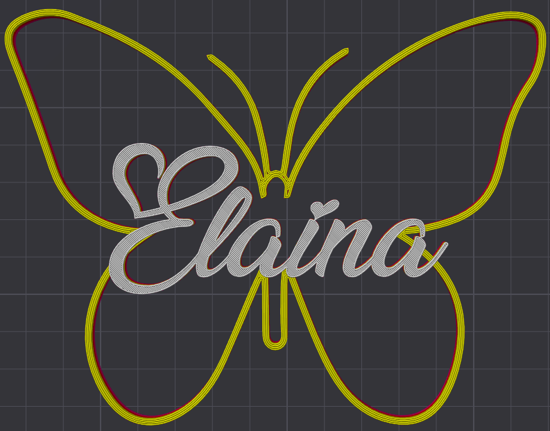 Miniatura 124 do modelo 3D Butterfly Name Personalized