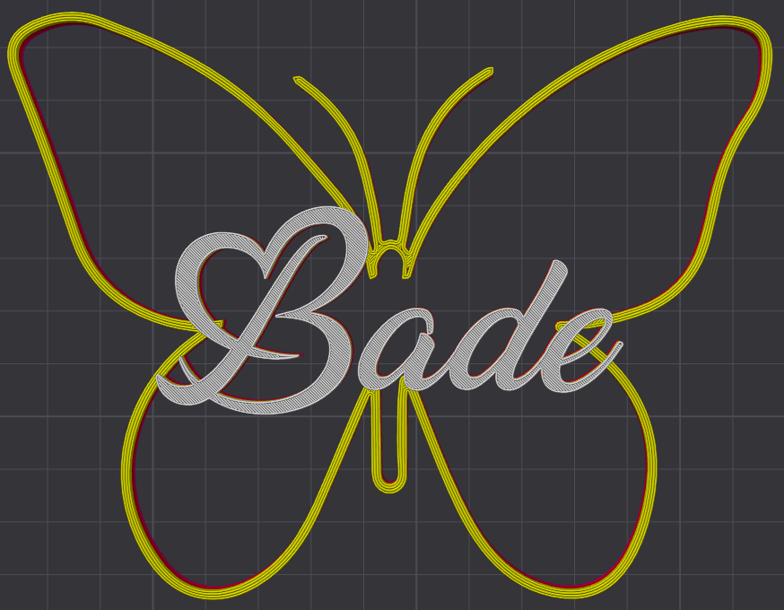 Miniatura 125 do modelo 3D Butterfly Name Personalized