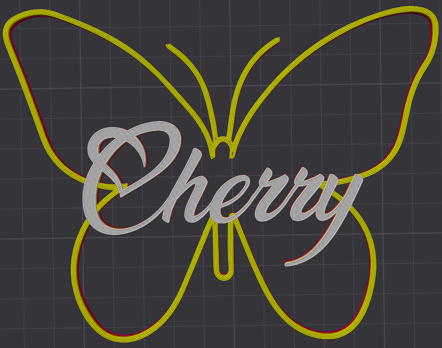 Miniatura 126 do modelo 3D Butterfly Name Personalized