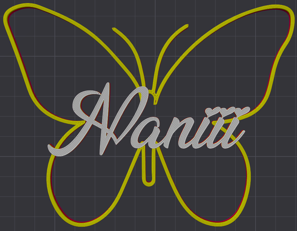 Miniatura 127 do modelo 3D Butterfly Name Personalized