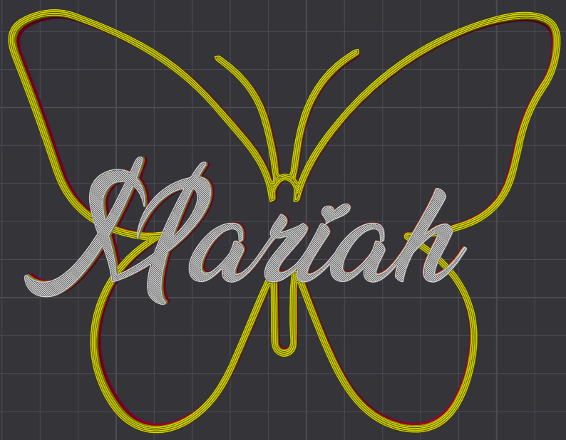 Miniatura 128 do modelo 3D Butterfly Name Personalized