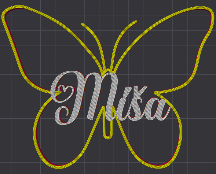 Miniatura 129 do modelo 3D Butterfly Name Personalized