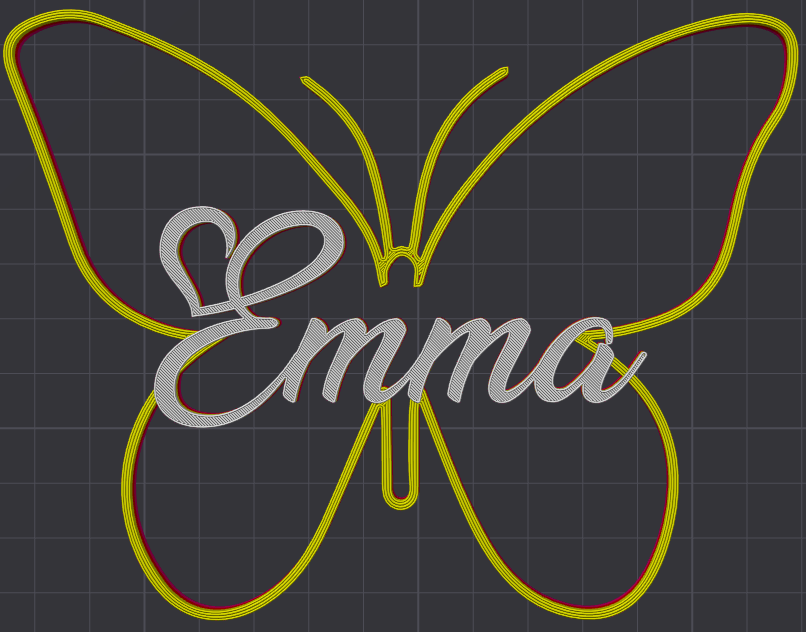 Miniatura 130 do modelo 3D Butterfly Name Personalized