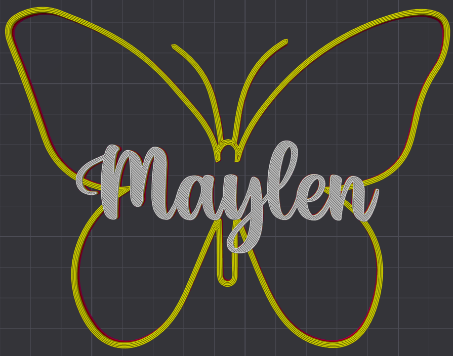 Miniatura 134 do modelo 3D Butterfly Name Personalized