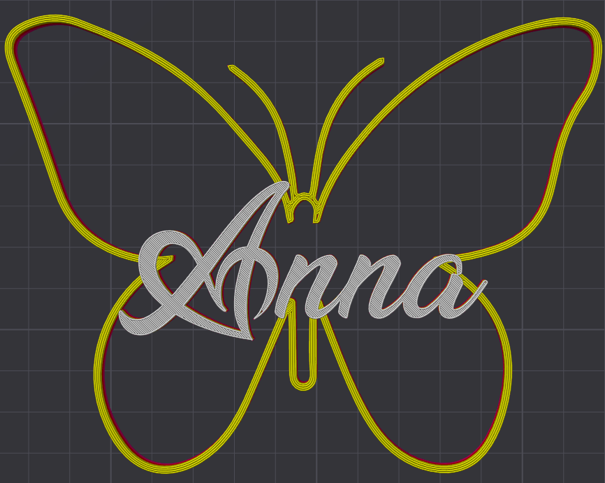 Miniatura 135 do modelo 3D Butterfly Name Personalized