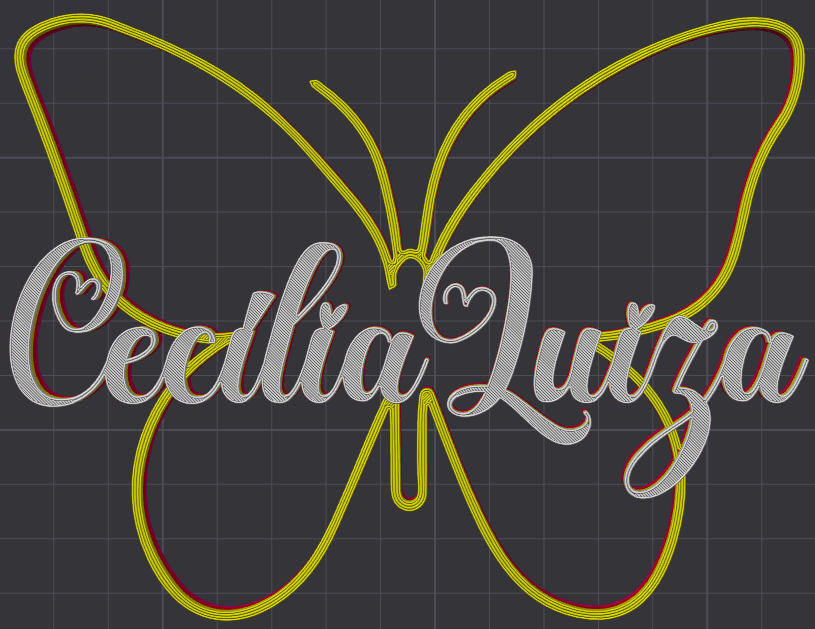 Miniatura 138 do modelo 3D Butterfly Name Personalized