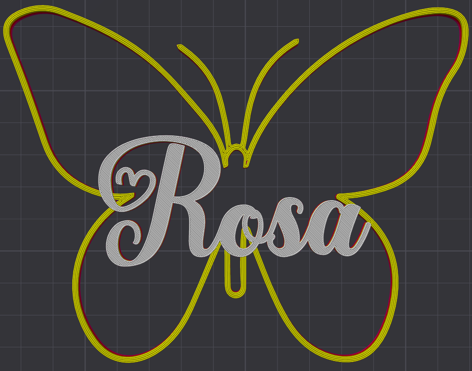 Miniatura 140 do modelo 3D Butterfly Name Personalized