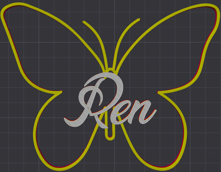 Miniatura 10 do modelo 3D Butterfly Name Personalized