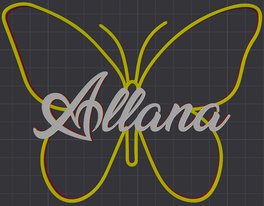 Miniatura 143 do modelo 3D Butterfly Name Personalized