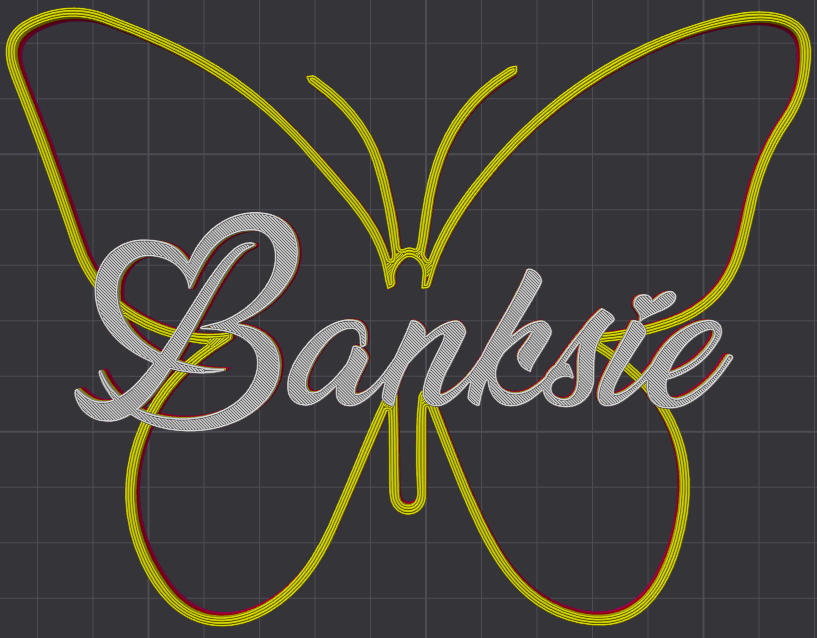 Miniatura 145 do modelo 3D Butterfly Name Personalized