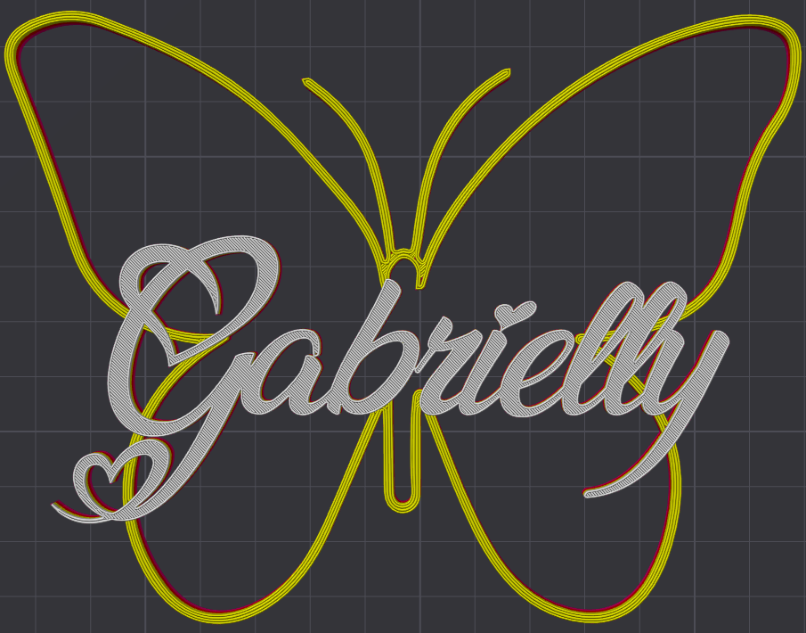 Miniatura 146 do modelo 3D Butterfly Name Personalized