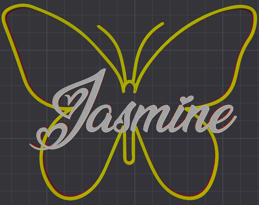 Miniatura 147 do modelo 3D Butterfly Name Personalized