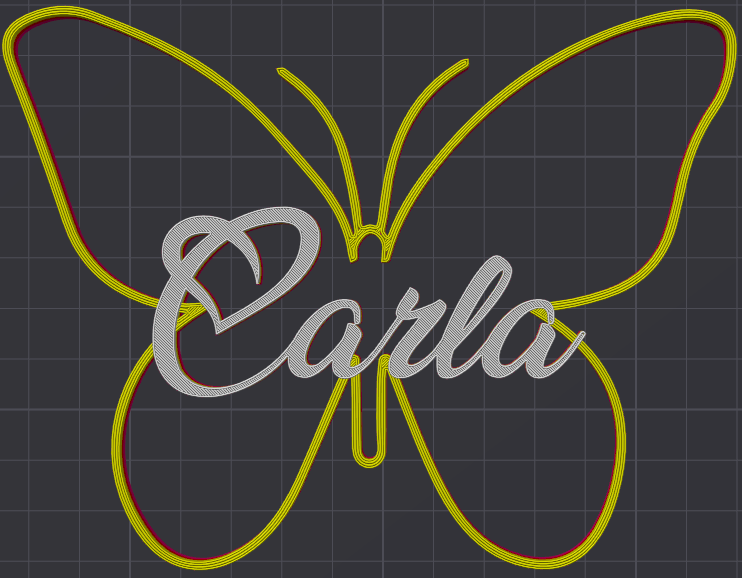 Miniatura 148 do modelo 3D Butterfly Name Personalized