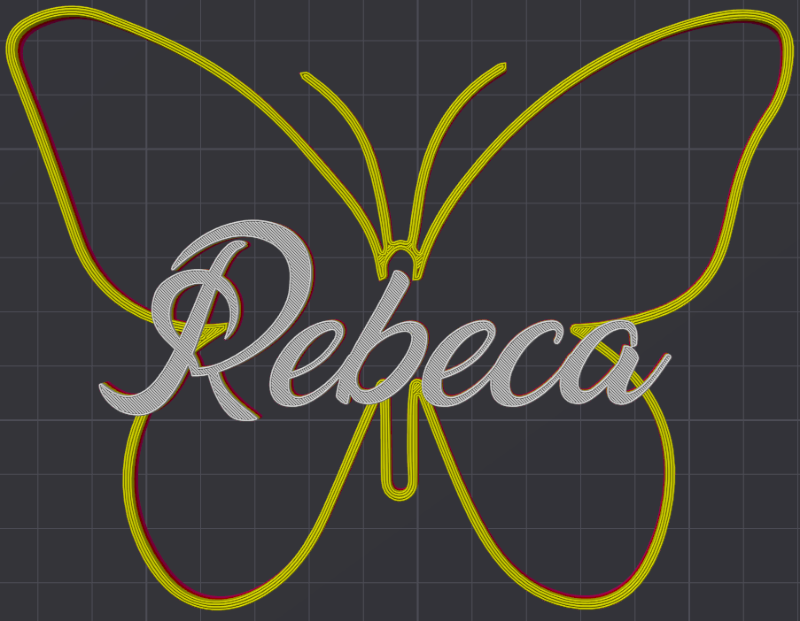 Miniatura 150 do modelo 3D Butterfly Name Personalized