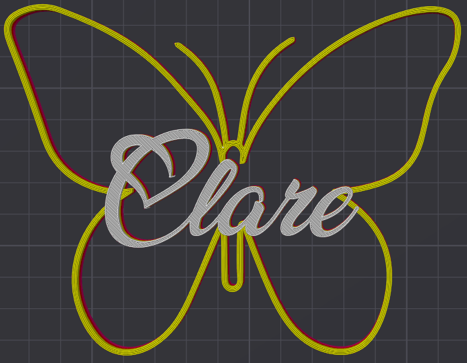 Miniatura 151 do modelo 3D Butterfly Name Personalized
