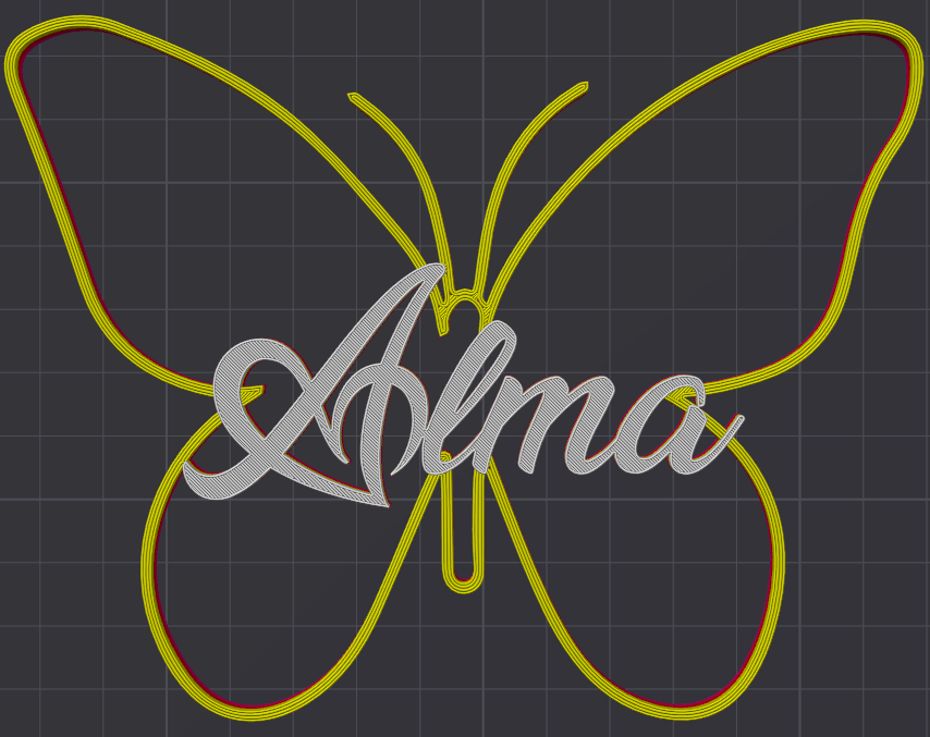 Miniatura 158 do modelo 3D Butterfly Name Personalized