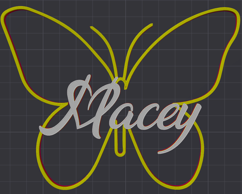 Miniatura 159 do modelo 3D Butterfly Name Personalized