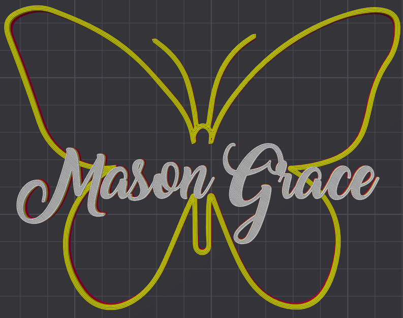 Miniatura 160 do modelo 3D Butterfly Name Personalized