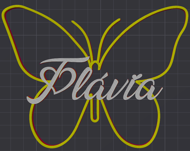 Miniatura 161 do modelo 3D Butterfly Name Personalized