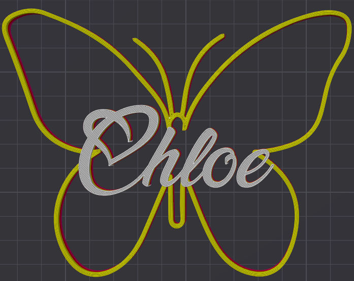 Miniatura 163 do modelo 3D Butterfly Name Personalized