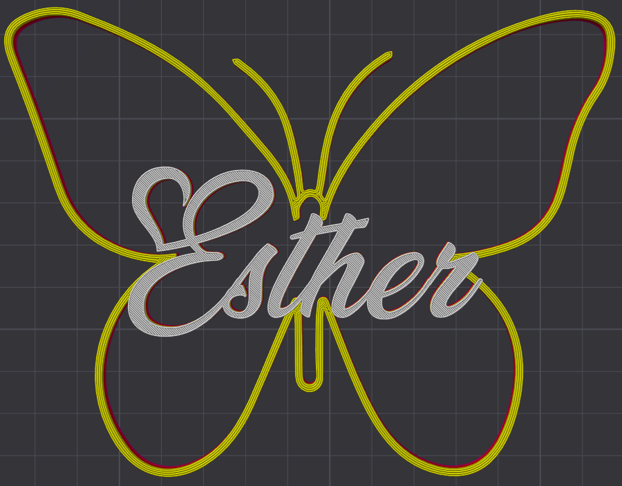 Miniatura 164 do modelo 3D Butterfly Name Personalized