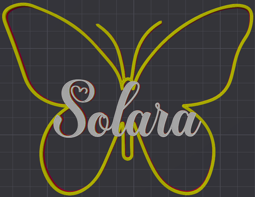 Miniatura 169 do modelo 3D Butterfly Name Personalized