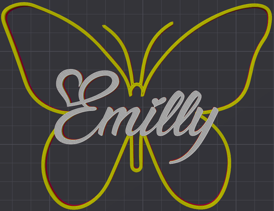 Miniatura 170 do modelo 3D Butterfly Name Personalized