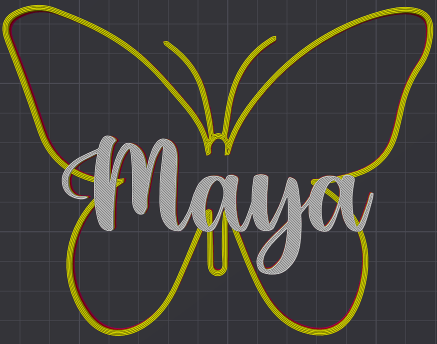 Miniatura 171 do modelo 3D Butterfly Name Personalized