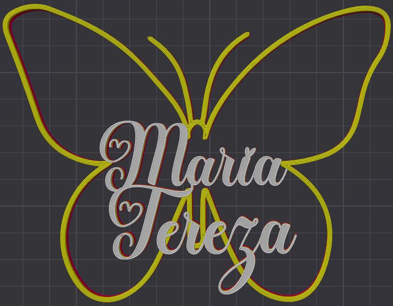 Miniatura 175 do modelo 3D Butterfly Name Personalized