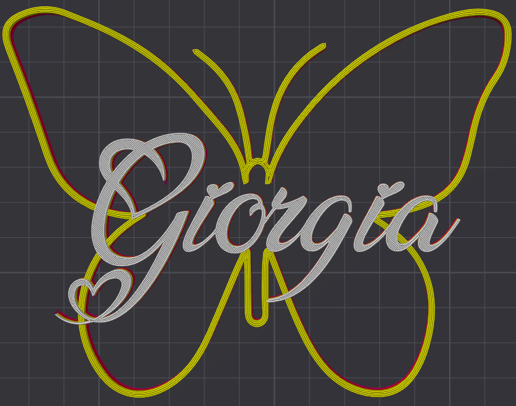 Miniatura 180 do modelo 3D Butterfly Name Personalized