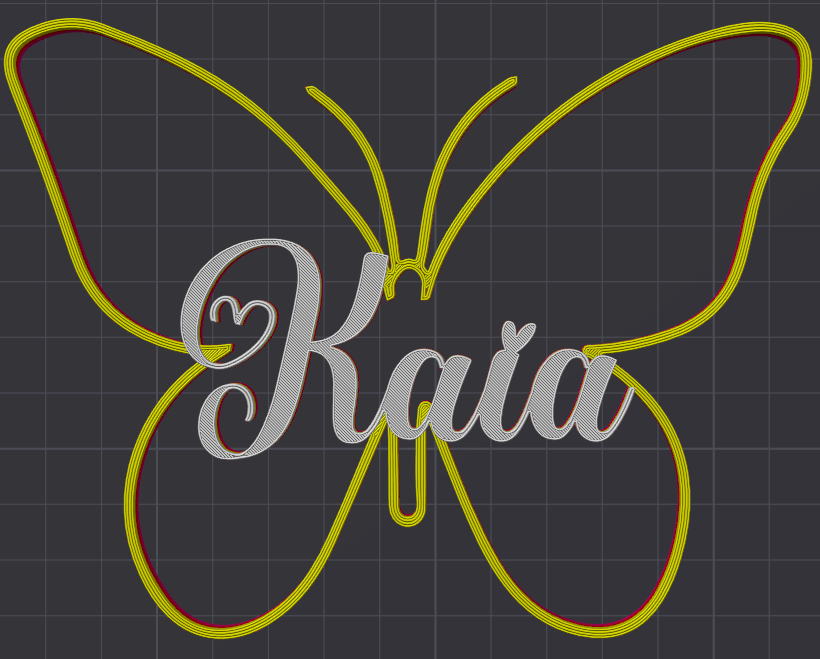Miniatura 182 do modelo 3D Butterfly Name Personalized