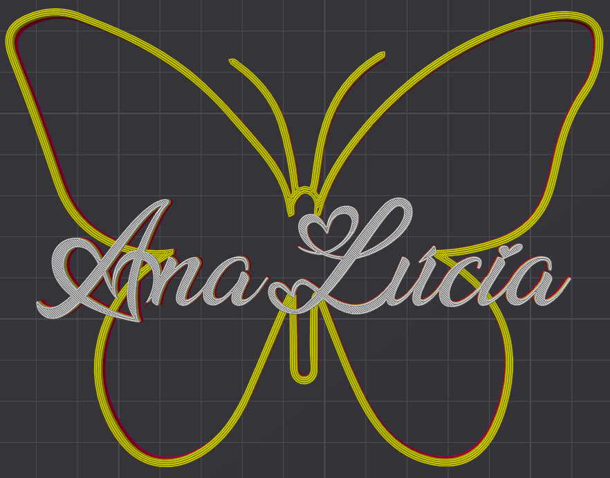 Miniatura 183 do modelo 3D Butterfly Name Personalized