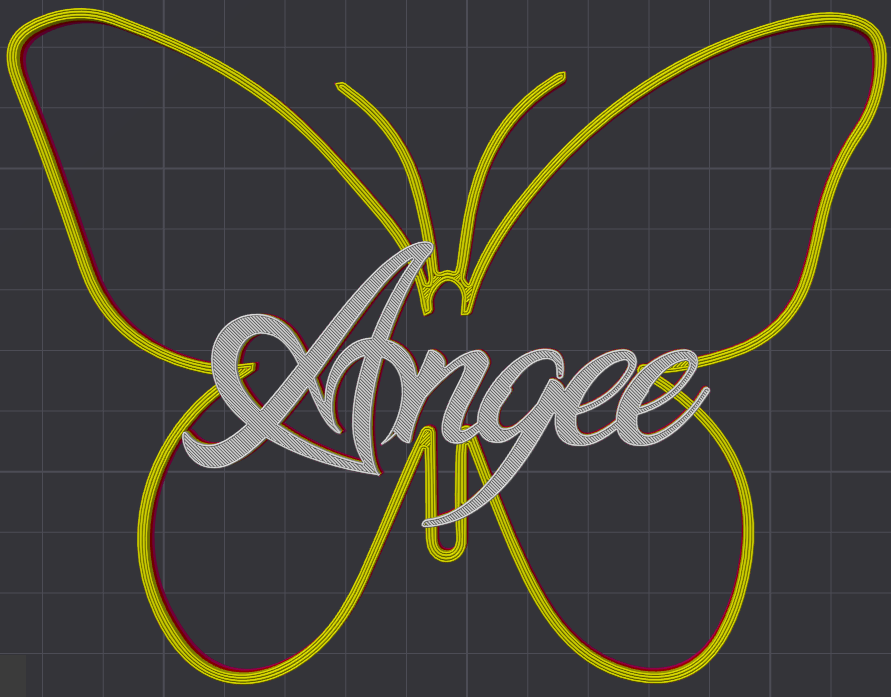 Miniatura 184 do modelo 3D Butterfly Name Personalized