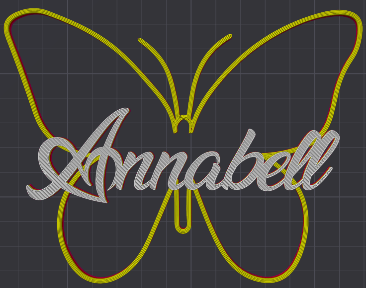 Miniatura 185 do modelo 3D Butterfly Name Personalized