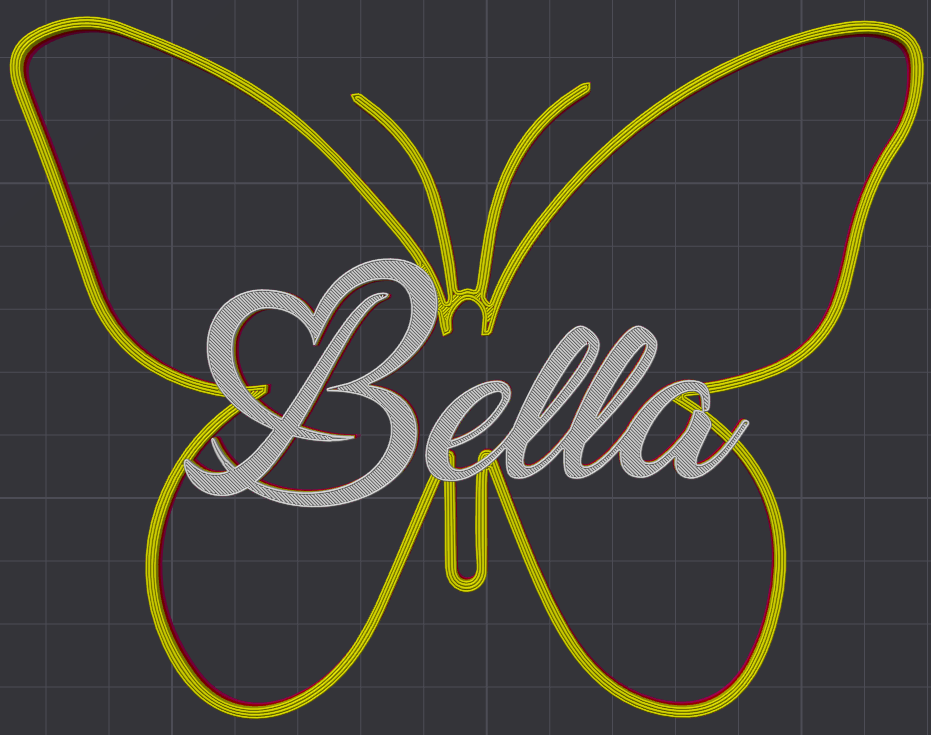 Miniatura 186 do modelo 3D Butterfly Name Personalized
