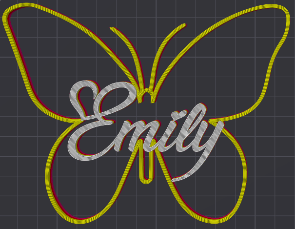 Miniatura 187 do modelo 3D Butterfly Name Personalized
