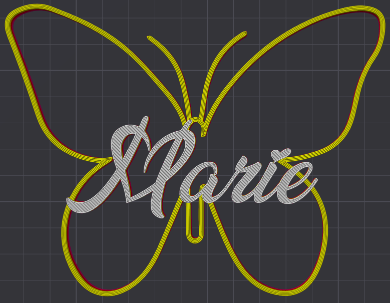 Miniatura 188 do modelo 3D Butterfly Name Personalized