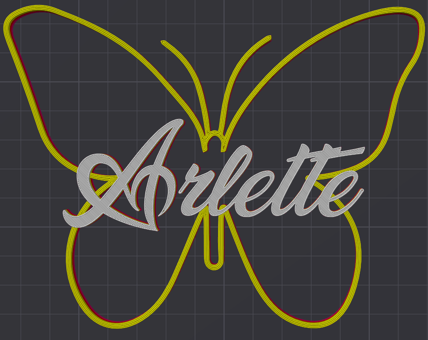 Miniatura 190 do modelo 3D Butterfly Name Personalized