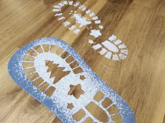 Santa footprint stencil