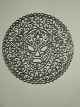 Letrero o emblema decorativo: Dia de Muertos Mexican Wrestler Coaster Decoration — vista de referencia 3