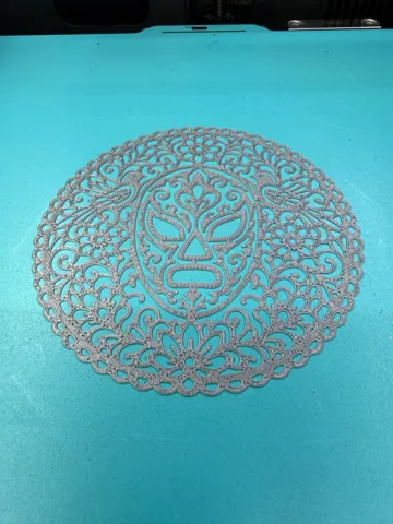Letrero o emblema decorativo: Dia de Muertos Mexican Wrestler Coaster Decoration — vista de referencia 4