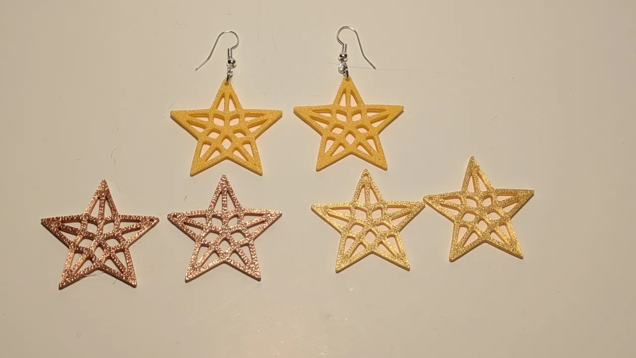 Sparkling Christmas Star Earrings view 2