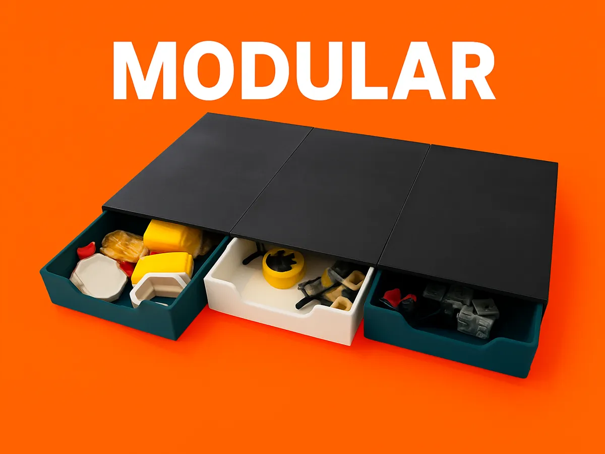 MIni modular storage drawers (set of three) - Free 3D Print Model ...