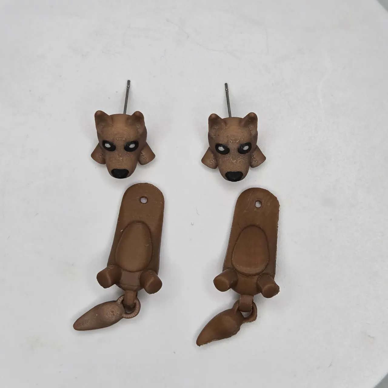 Articulated Dog Jumper Earrings view 3