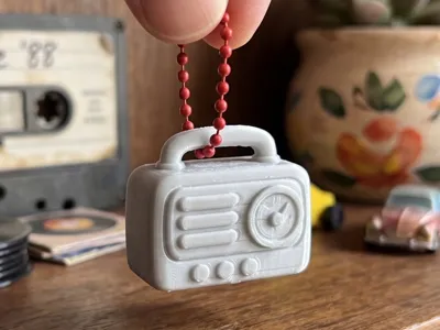 Retro Boombox Miniature Keychain