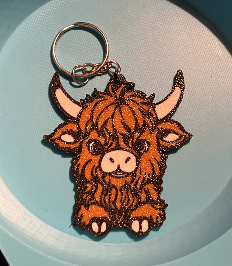 Highland Cow Keychain
