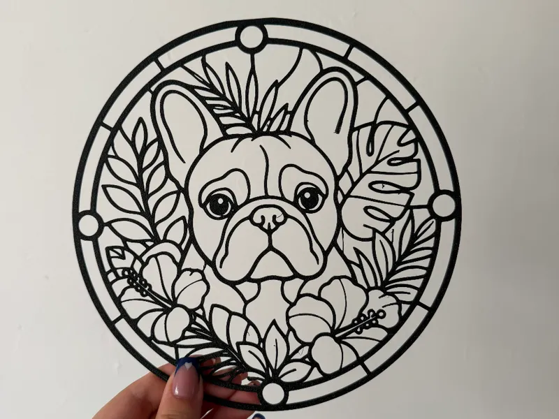 Décoration murale effet Vitrail - Bouledogue 