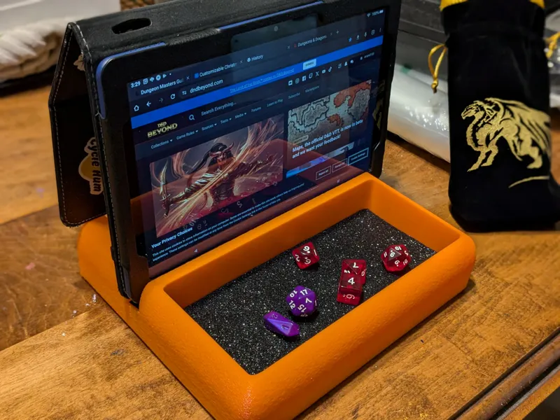 D&D Tablet Stand and Dice Tray